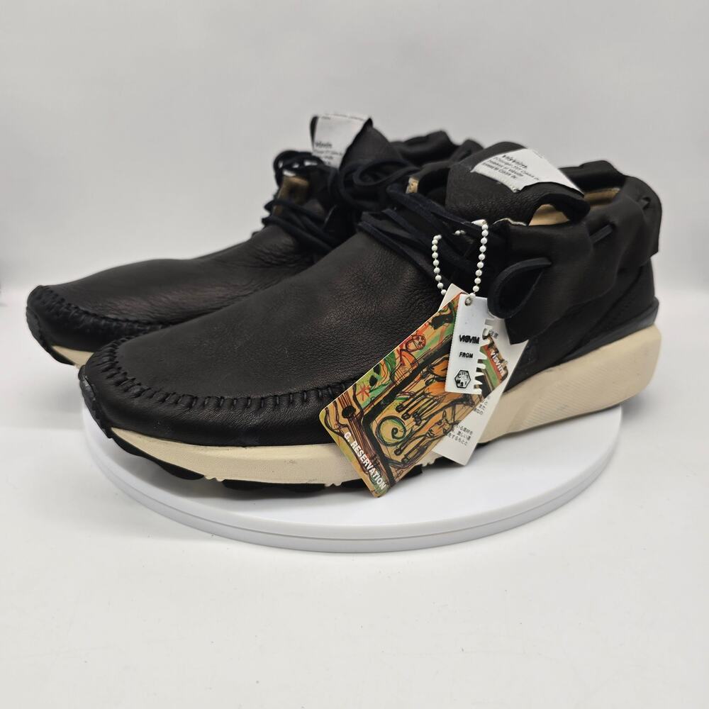 Vintage Visvim G. Reservation NWT Men's Leather Moccasin Shoes Black Size 10